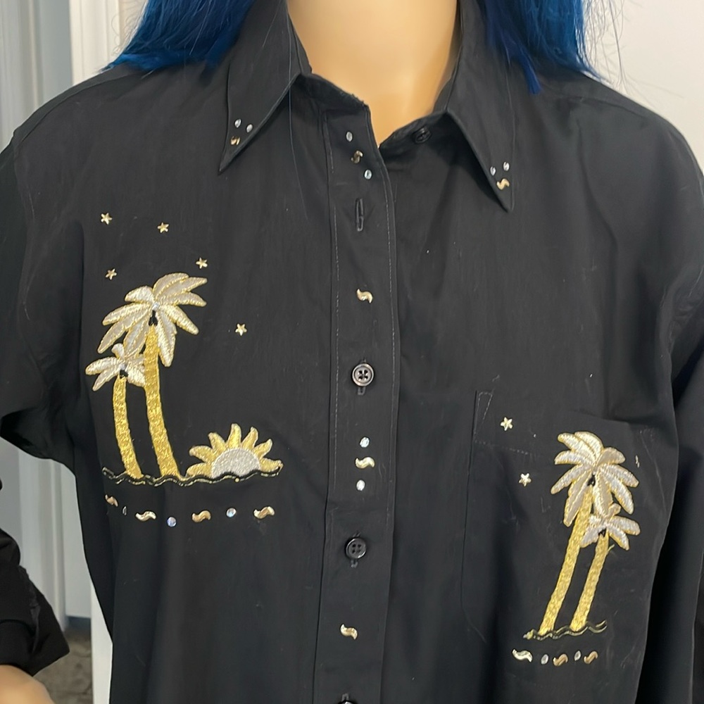 Las Olas button up vintage shirt small